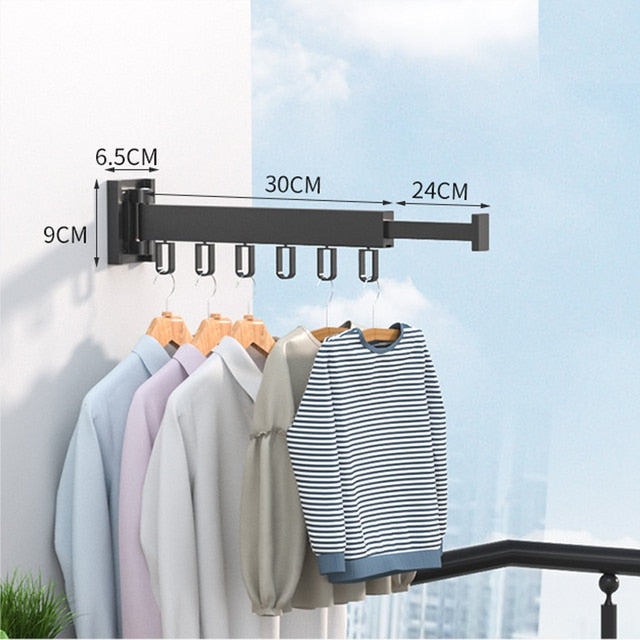 Minimalist Retractable Clothing Rack
