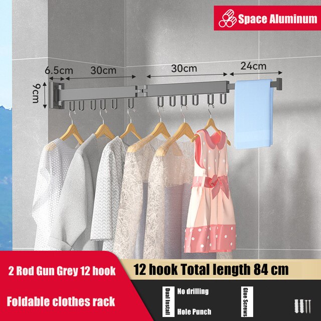 Minimalist Retractable Clothing Rack