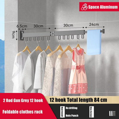 Minimalist Retractable Clothing Rack