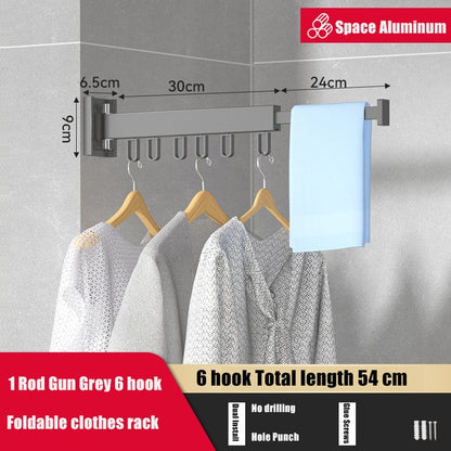 Minimalist Retractable Clothing Rack