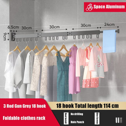 Minimalist Retractable Clothing Rack